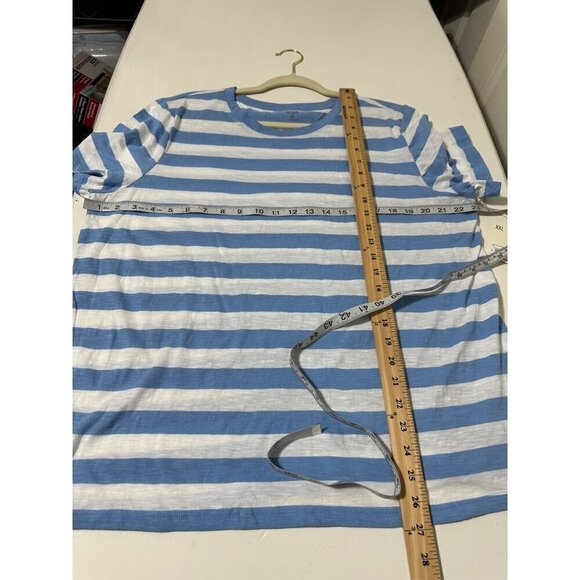 Ana Striped Blue & White Short-Sleeve Crew Neck Cotton T-Shirt XXL NWT - Picture 6 of 6